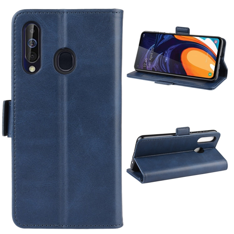 Dual-side Magnetic Buckle Horizontal Flip Leather Case for Galaxy A60, with Holder & Card Slots & Wallet & Photo Frame