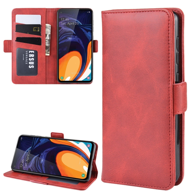 Dual-side Magnetic Buckle Horizontal Flip Leather Case for Galaxy A60, with Holder & Card Slots & Wallet & Photo Frame