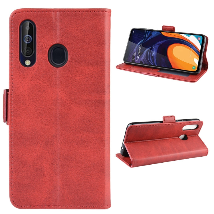 Dual-side Magnetic Buckle Horizontal Flip Leather Case for Galaxy A60, with Holder & Card Slots & Wallet & Photo Frame