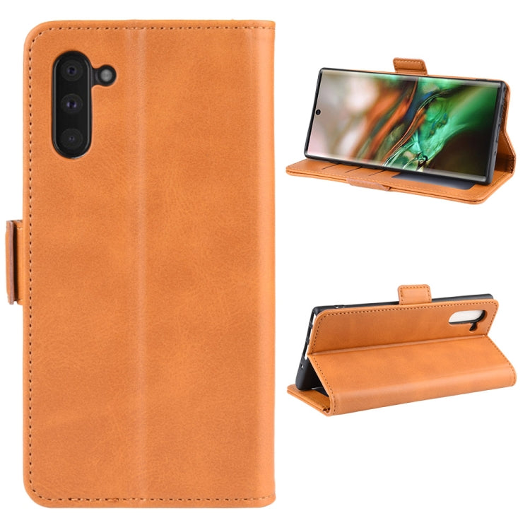 Dual-side Magnetic Buckle Horizontal Flip Leather Case for Galaxy Note 10, with Holder & Card Slots & Wallet & Photo Frame