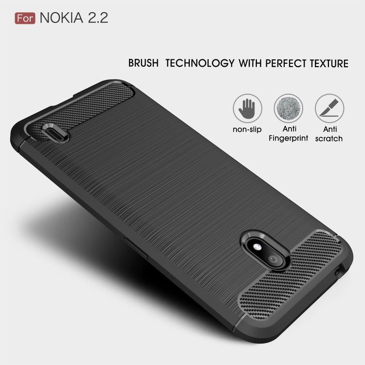 Brushed Texture Carbon Fiber TPU Case for Nokia 2.2
