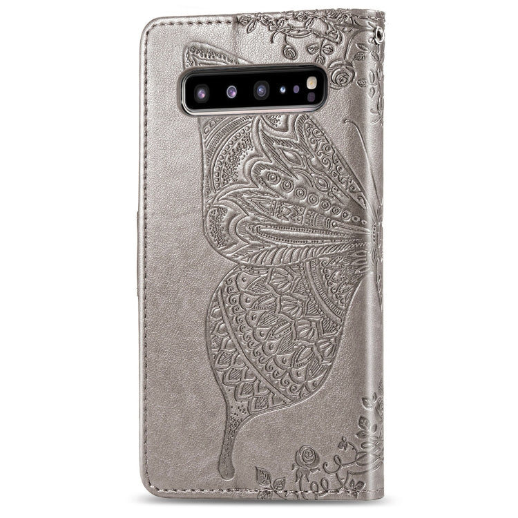 Butterfly Love Flowers Embossing Horizontal Flip Leather Case For Galaxy S10 5G with Holder & Card Slots & Wallet & Lanyard