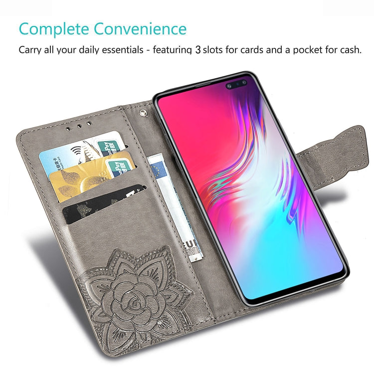 Butterfly Love Flowers Embossing Horizontal Flip Leather Case For Galaxy S10 5G with Holder & Card Slots & Wallet & Lanyard