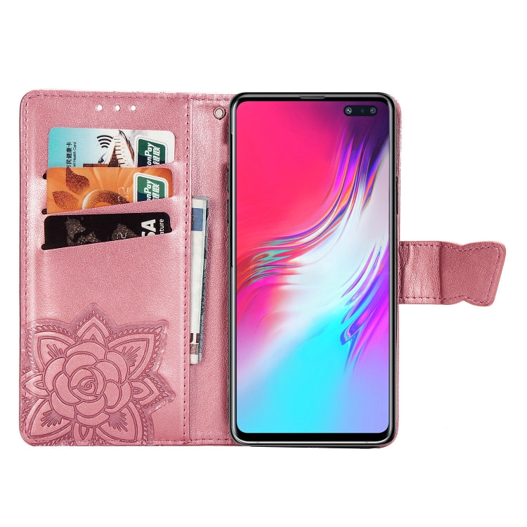 Butterfly Love Flowers Embossing Horizontal Flip Leather Case For Galaxy S10 5G with Holder & Card Slots & Wallet & Lanyard