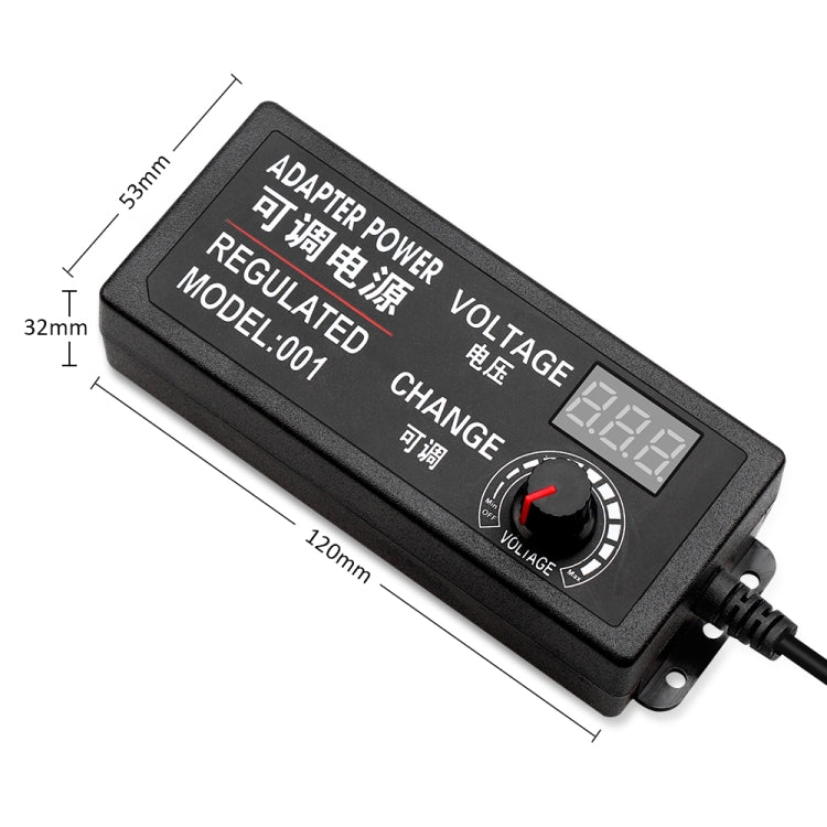 AC To DC Adjustable Voltage Power Adapter Universal Power Supply Display Screen Power Switching Charger US, Output Voltage:3-24V-2A