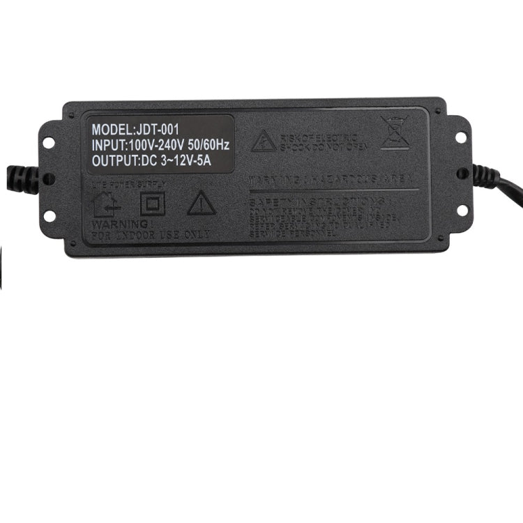 AC To DC Adjustable Voltage Power Adapter Universal Power Supply Display Screen Power Switching Charger US, Output Voltage:9-24V-3A