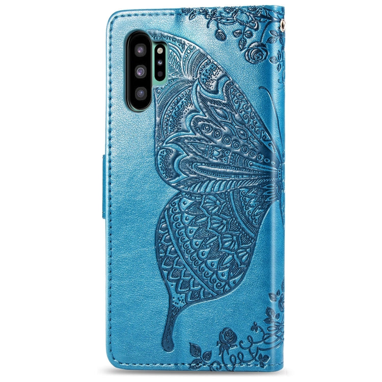 Butterfly Love Flowers Embossing Horizontal Flip Leather Case For Galaxy Note10+ with Holder & Card Slots & Wallet & Lanyard