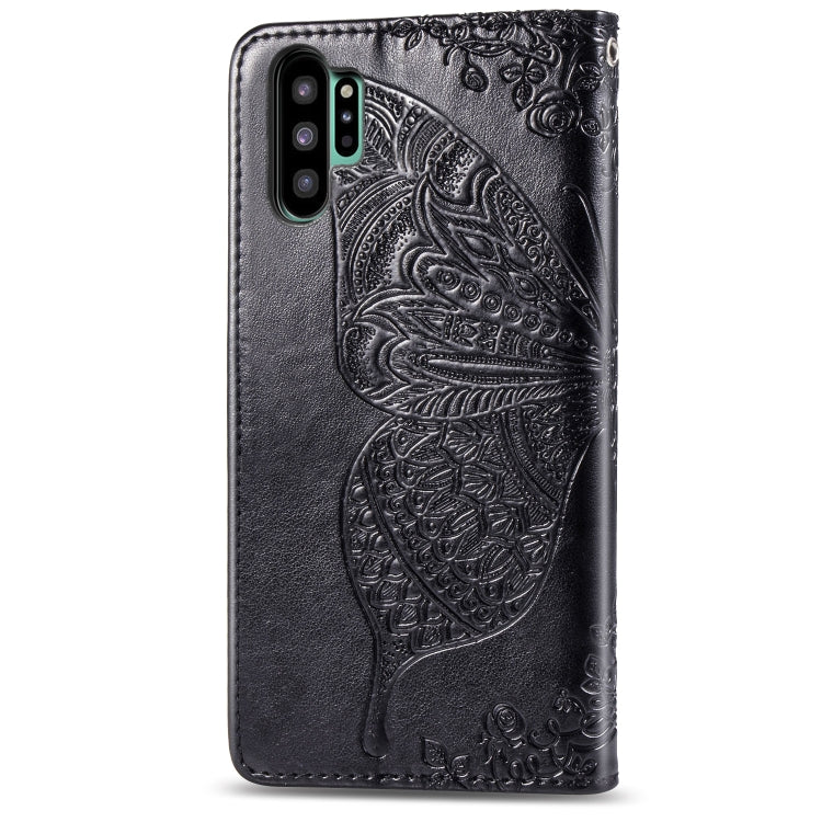 Butterfly Love Flowers Embossing Horizontal Flip Leather Case For Galaxy Note10+ with Holder & Card Slots & Wallet & Lanyard