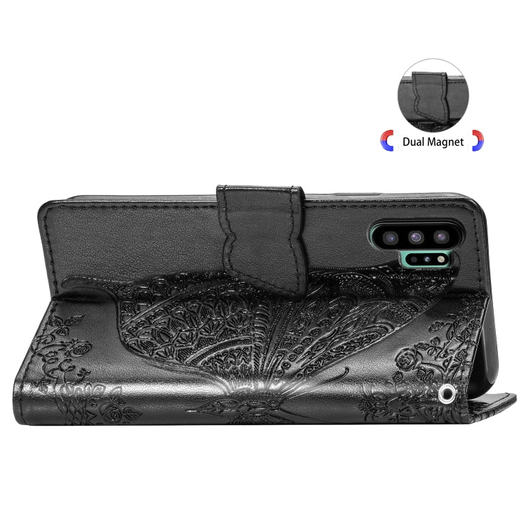 Butterfly Love Flowers Embossing Horizontal Flip Leather Case For Galaxy Note10+ with Holder & Card Slots & Wallet & Lanyard