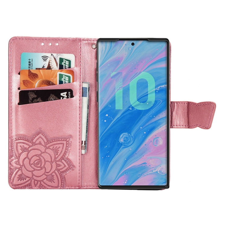 Butterfly Love Flowers Embossing Horizontal Flip Leather Case For Galaxy Note10+ with Holder & Card Slots & Wallet & Lanyard