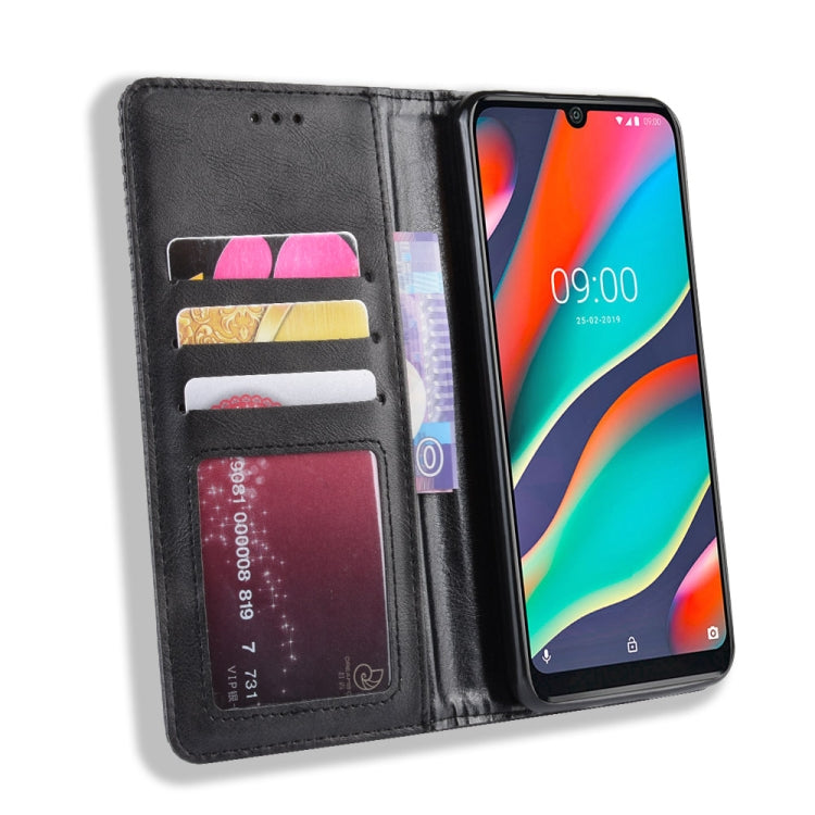 Magnetic Buckle Retro Crazy Horse Texture Horizontal Flip Leather Case for Wiko View 3 Pro, with Holder & Card Slots & Photo Frame