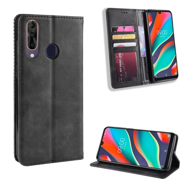 Magnetic Buckle Retro Crazy Horse Texture Horizontal Flip Leather Case for Wiko View 3 Pro, with Holder & Card Slots & Photo Frame