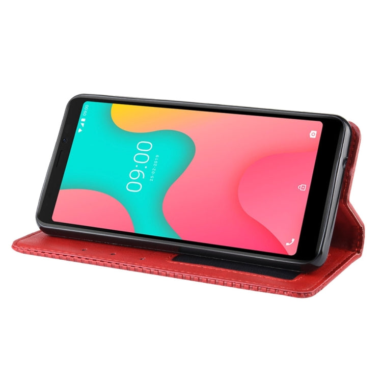 Magnetic Buckle Retro Crazy Horse Texture Horizontal Flip Leather Case for Wiko Y60, with Holder & Card Slots & Photo Frame