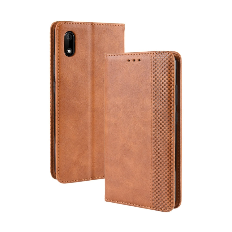 Magnetic Buckle Retro Crazy Horse Texture Horizontal Flip Leather Case for Wiko Jerry 4, with Holder & Card Slots & Photo Frame