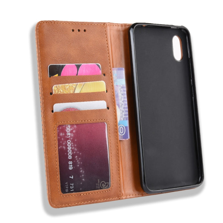 Magnetic Buckle Retro Crazy Horse Texture Horizontal Flip Leather Case for Wiko Jerry 4, with Holder & Card Slots & Photo Frame