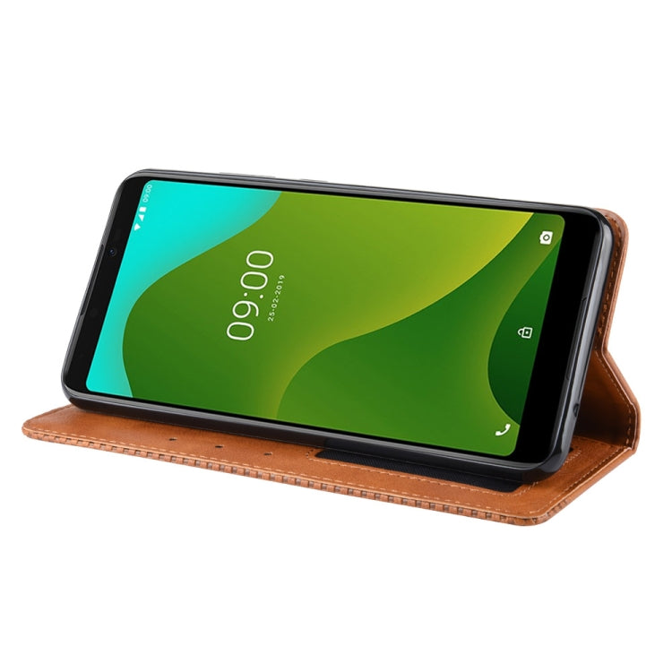 Magnetic Buckle Retro Crazy Horse Texture Horizontal Flip Leather Case for Wiko Jerry 4, with Holder & Card Slots & Photo Frame