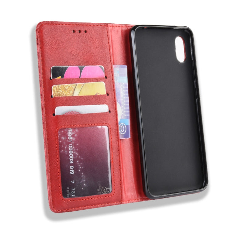 Magnetic Buckle Retro Crazy Horse Texture Horizontal Flip Leather Case for Wiko Jerry 4, with Holder & Card Slots & Photo Frame