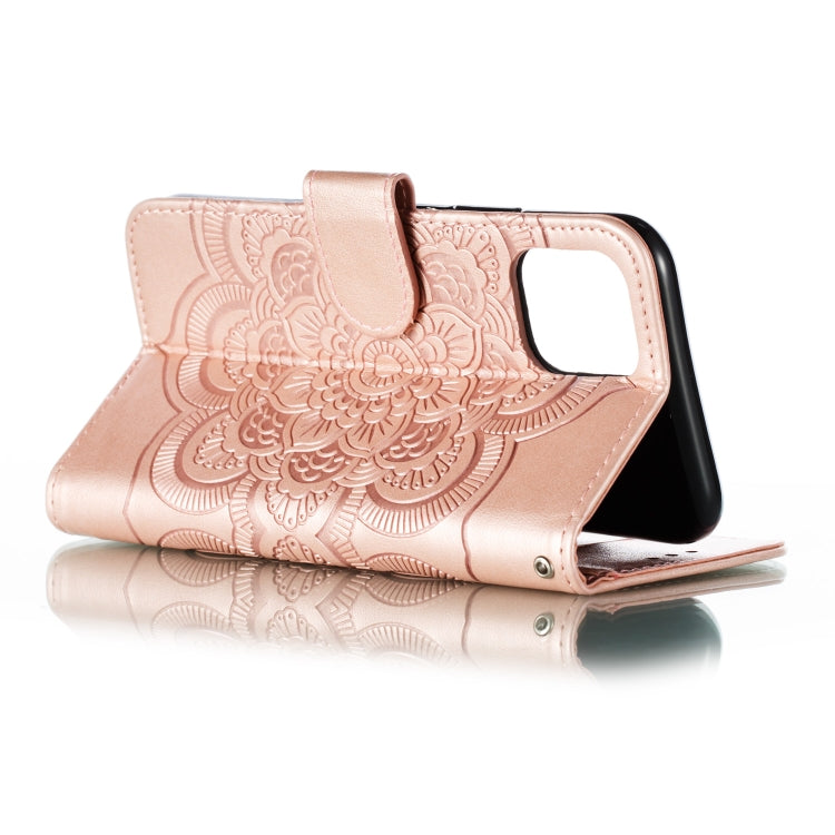 For iPhone 11 Pro Mandala Embossing Pattern Horizontal Flip Leather Case, with Holder & Card Slots & Wallet & Photo Frame & Lanyard