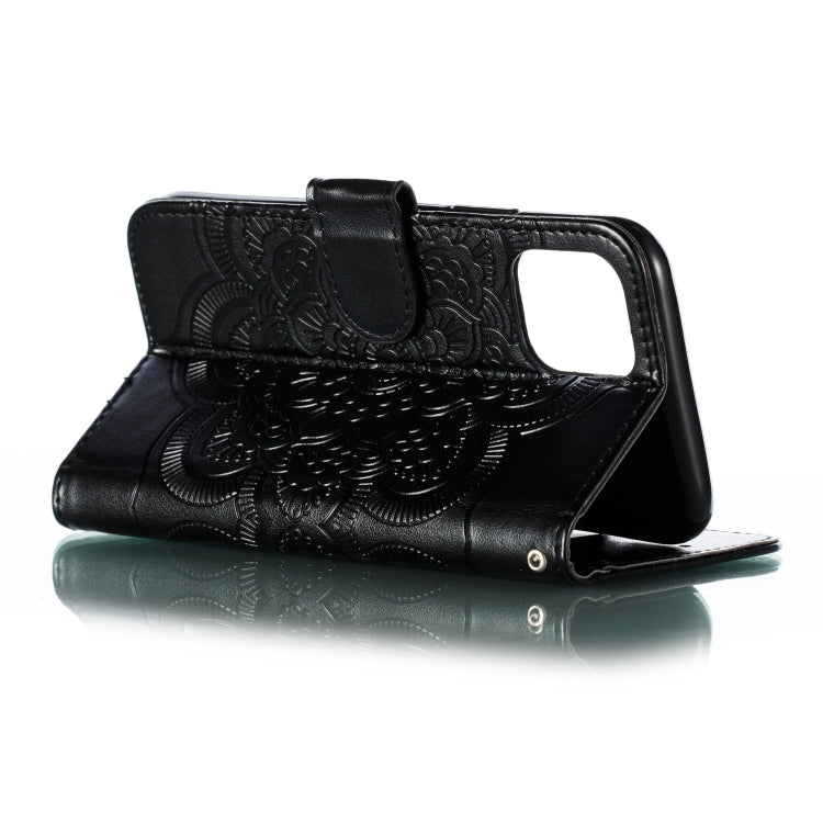 For iPhone 11 Pro Mandala Embossing Pattern Horizontal Flip Leather Case, with Holder & Card Slots & Wallet & Photo Frame & Lanyard