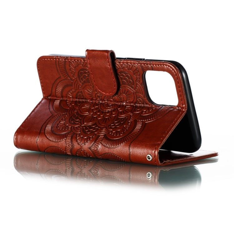 For iPhone 11 Pro Mandala Embossing Pattern Horizontal Flip Leather Case, with Holder & Card Slots & Wallet & Photo Frame & Lanyard
