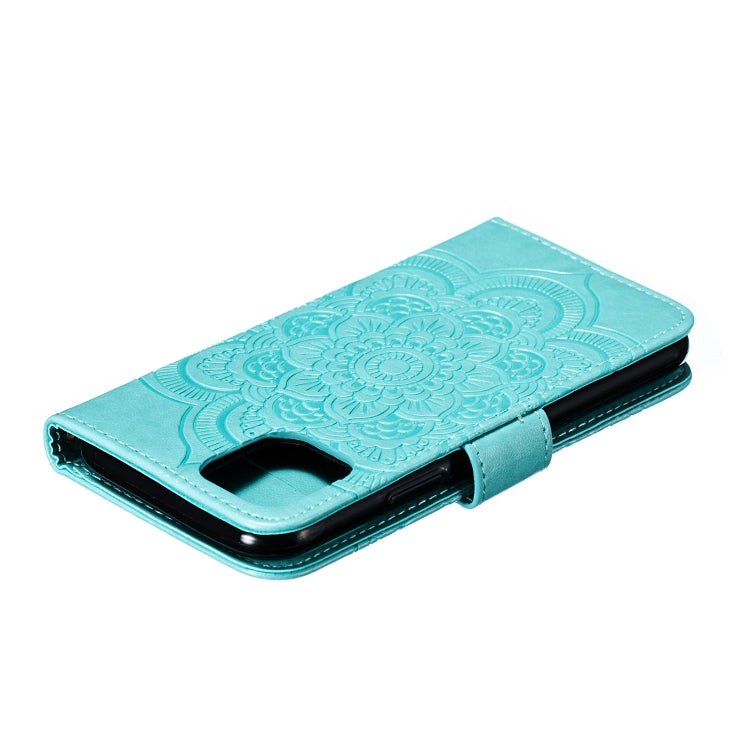 For iPhone 11 Pro Mandala Embossing Pattern Horizontal Flip Leather Case, with Holder & Card Slots & Wallet & Photo Frame & Lanyard