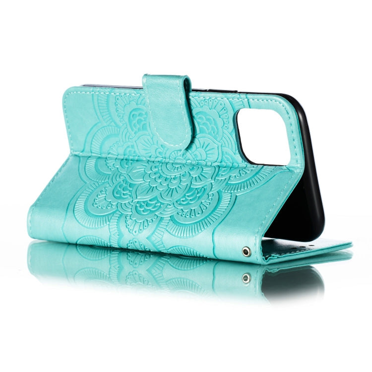 For iPhone 11 Pro Mandala Embossing Pattern Horizontal Flip Leather Case, with Holder & Card Slots & Wallet & Photo Frame & Lanyard