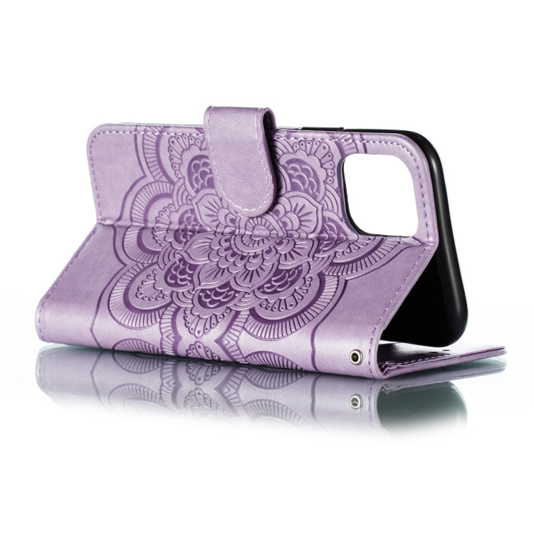 For iPhone 11 Pro Mandala Embossing Pattern Horizontal Flip Leather Case, with Holder & Card Slots & Wallet & Photo Frame & Lanyard
