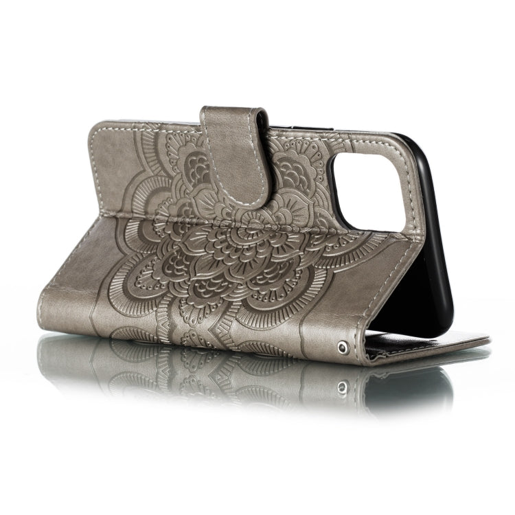 For iPhone 11 Pro Mandala Embossing Pattern Horizontal Flip Leather Case, with Holder & Card Slots & Wallet & Photo Frame & Lanyard