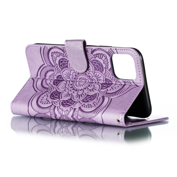 For iPhone 11 Pro Max Mandala Embossing Pattern Horizontal Flip Leather Case, with Holder & Card Slots & Wallet & Photo Frame & Lanyard