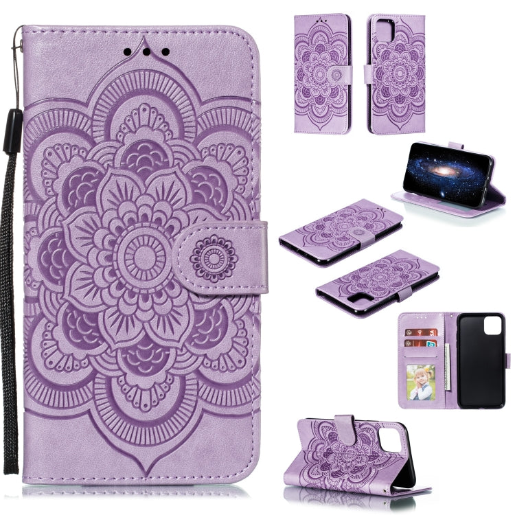 For iPhone 11 Pro Max Mandala Embossing Pattern Horizontal Flip Leather Case, with Holder & Card Slots & Wallet & Photo Frame & Lanyard