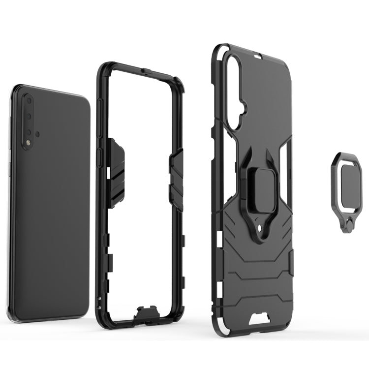 PC + TPU Shockproof Protective Case with Magnetic Ring Holder for Huawei Nova 5 / Nova 5 Pro