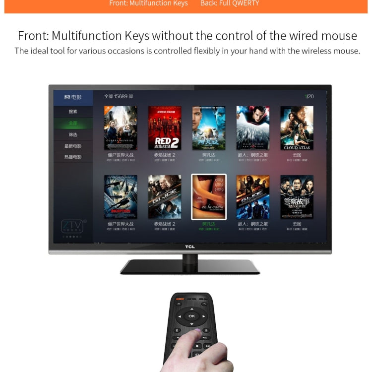 KB-91S 2.4GHz Keyboard Fly Mouse Rechargeable Remote Control for Android TV BOX PC Tablet