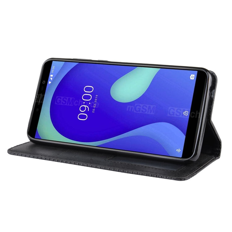 Magnetic Buckle Retro Crazy Horse Texture Horizontal Flip Leather Case for Wiko Y80, with Holder & Card Slots & Photo Frame