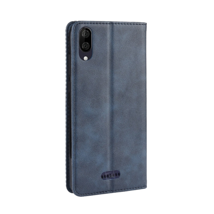 Magnetic Buckle Retro Crazy Horse Texture Horizontal Flip Leather Case for Wiko Y80, with Holder & Card Slots & Photo Frame