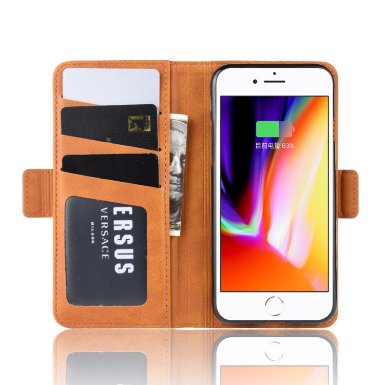 For iPhone SE 2022 / SE 2020 / 8 / 7 Dual-side Magnetic Buckle Horizontal Flip Leather Case with Holder & Card Slots & Wallet & Photo Frame