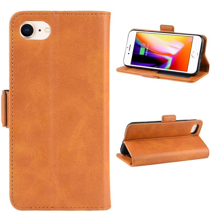 For iPhone SE 2022 / SE 2020 / 8 / 7 Dual-side Magnetic Buckle Horizontal Flip Leather Case with Holder & Card Slots & Wallet & Photo Frame