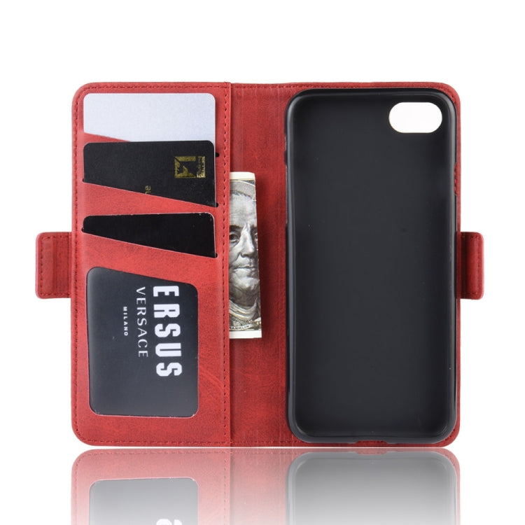 For iPhone SE 2022 / SE 2020 / 8 / 7 Dual-side Magnetic Buckle Horizontal Flip Leather Case with Holder & Card Slots & Wallet & Photo Frame