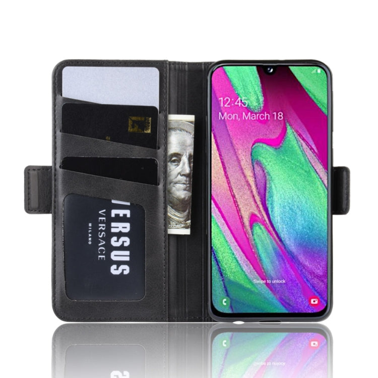 For Galaxy A40 Dual-side Magnetic Buckle Horizontal Flip Leather Case with Holder & Card Slots & Wallet & Photo Frame