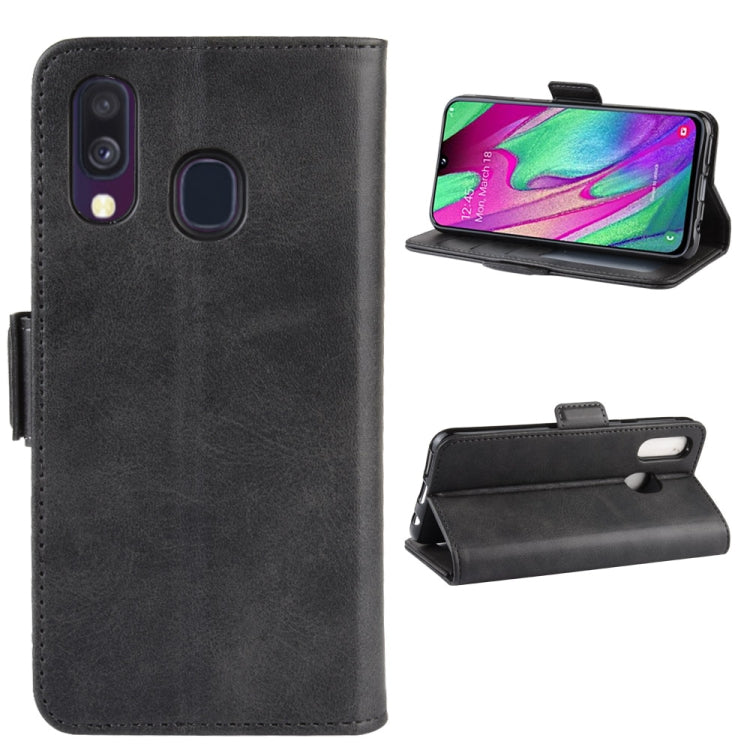 For Galaxy A40 Dual-side Magnetic Buckle Horizontal Flip Leather Case with Holder & Card Slots & Wallet & Photo Frame