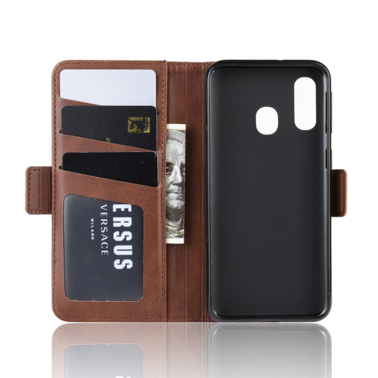 For Galaxy A40 Dual-side Magnetic Buckle Horizontal Flip Leather Case with Holder & Card Slots & Wallet & Photo Frame