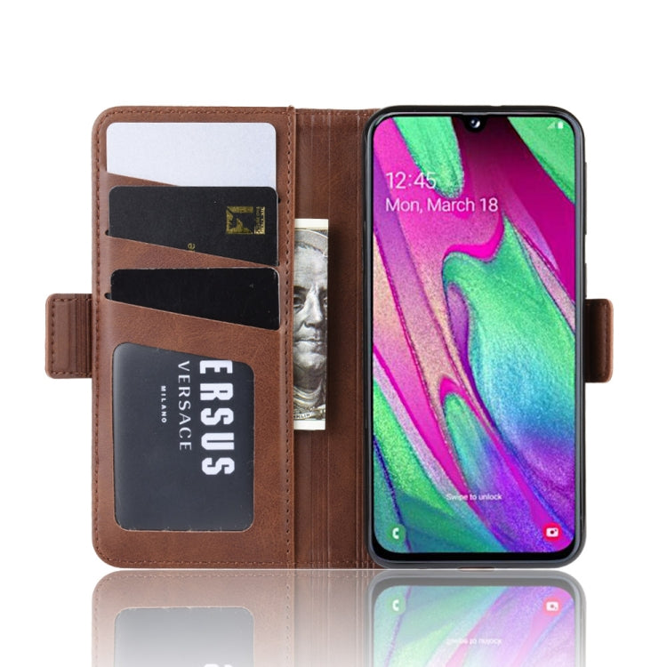 For Galaxy A40 Dual-side Magnetic Buckle Horizontal Flip Leather Case with Holder & Card Slots & Wallet & Photo Frame