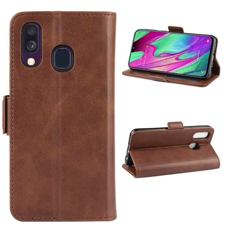 For Galaxy A40 Dual-side Magnetic Buckle Horizontal Flip Leather Case with Holder & Card Slots & Wallet & Photo Frame