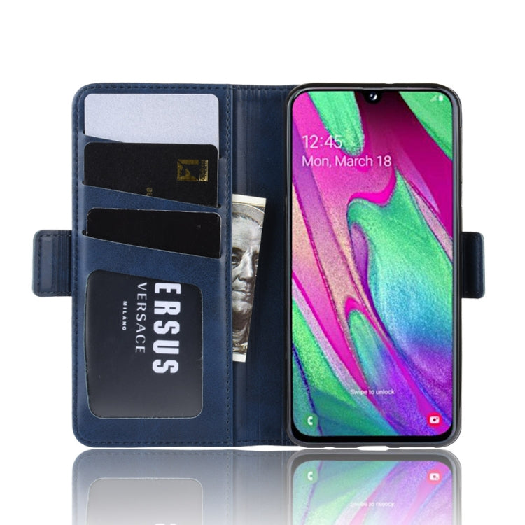 For Galaxy A40 Dual-side Magnetic Buckle Horizontal Flip Leather Case with Holder & Card Slots & Wallet & Photo Frame