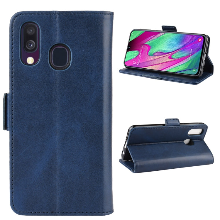 For Galaxy A40 Dual-side Magnetic Buckle Horizontal Flip Leather Case with Holder & Card Slots & Wallet & Photo Frame