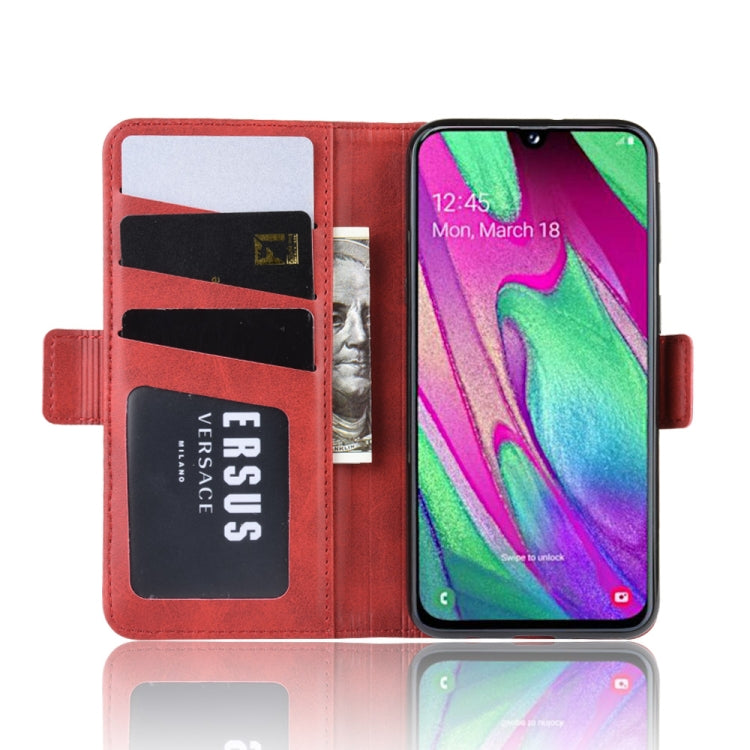 For Galaxy A40 Dual-side Magnetic Buckle Horizontal Flip Leather Case with Holder & Card Slots & Wallet & Photo Frame