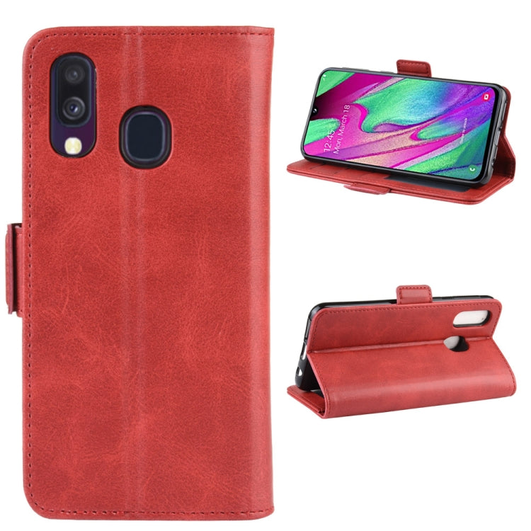 For Galaxy A40 Dual-side Magnetic Buckle Horizontal Flip Leather Case with Holder & Card Slots & Wallet & Photo Frame