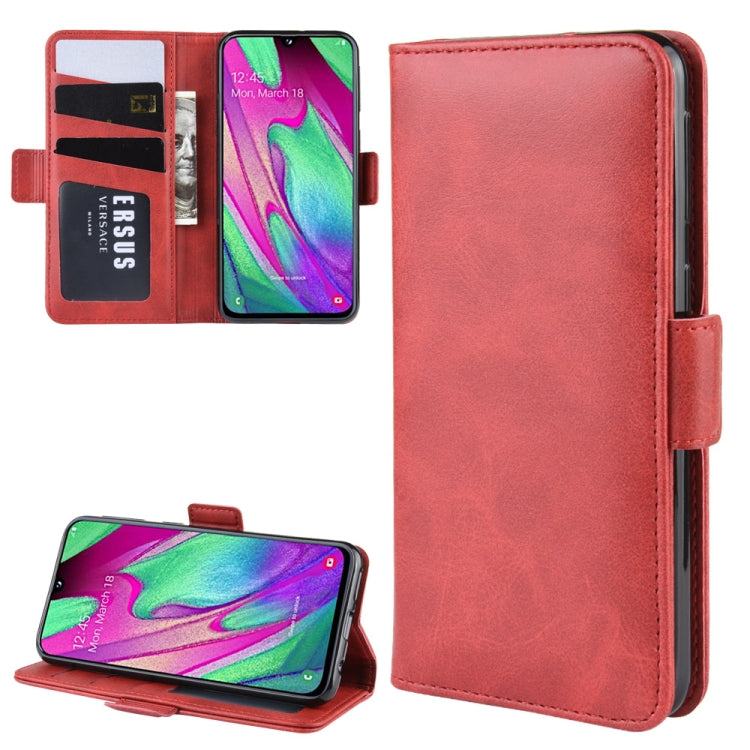 For Galaxy A40 Dual-side Magnetic Buckle Horizontal Flip Leather Case with Holder & Card Slots & Wallet & Photo Frame