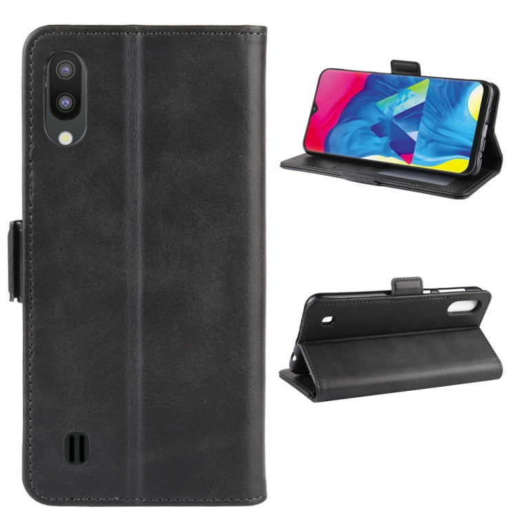 Dual-side Magnetic Buckle Horizontal Flip Leather Case for Galaxy M10, with with Holder & Card Slots & Wallet & Photo Frame