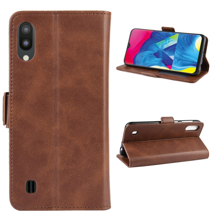 Dual-side Magnetic Buckle Horizontal Flip Leather Case for Galaxy M10, with with Holder & Card Slots & Wallet & Photo Frame