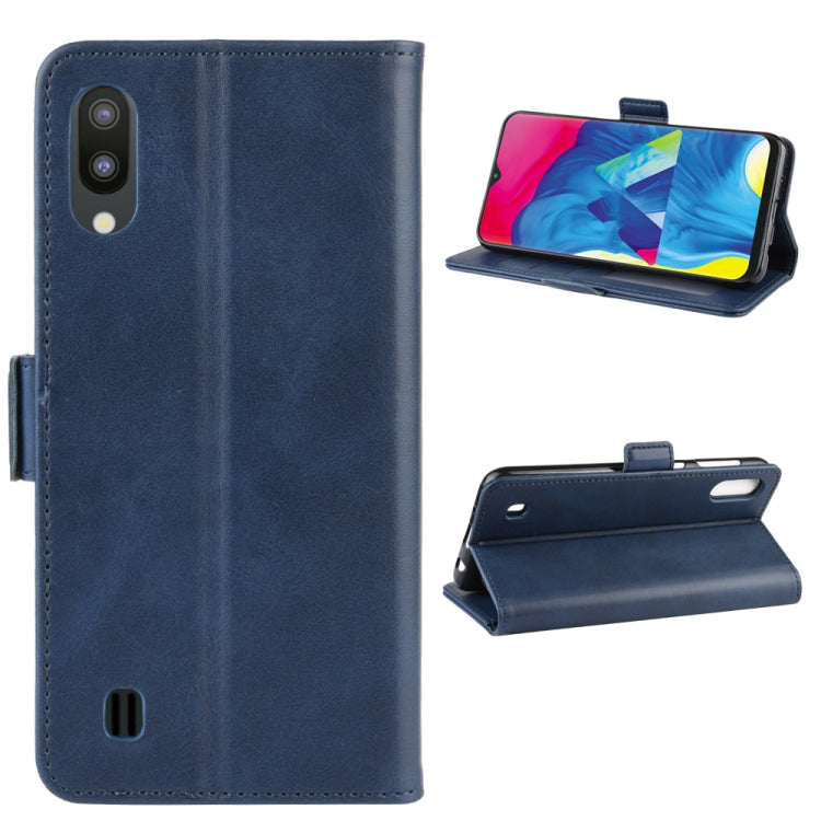 Dual-side Magnetic Buckle Horizontal Flip Leather Case for Galaxy M10, with with Holder & Card Slots & Wallet & Photo Frame